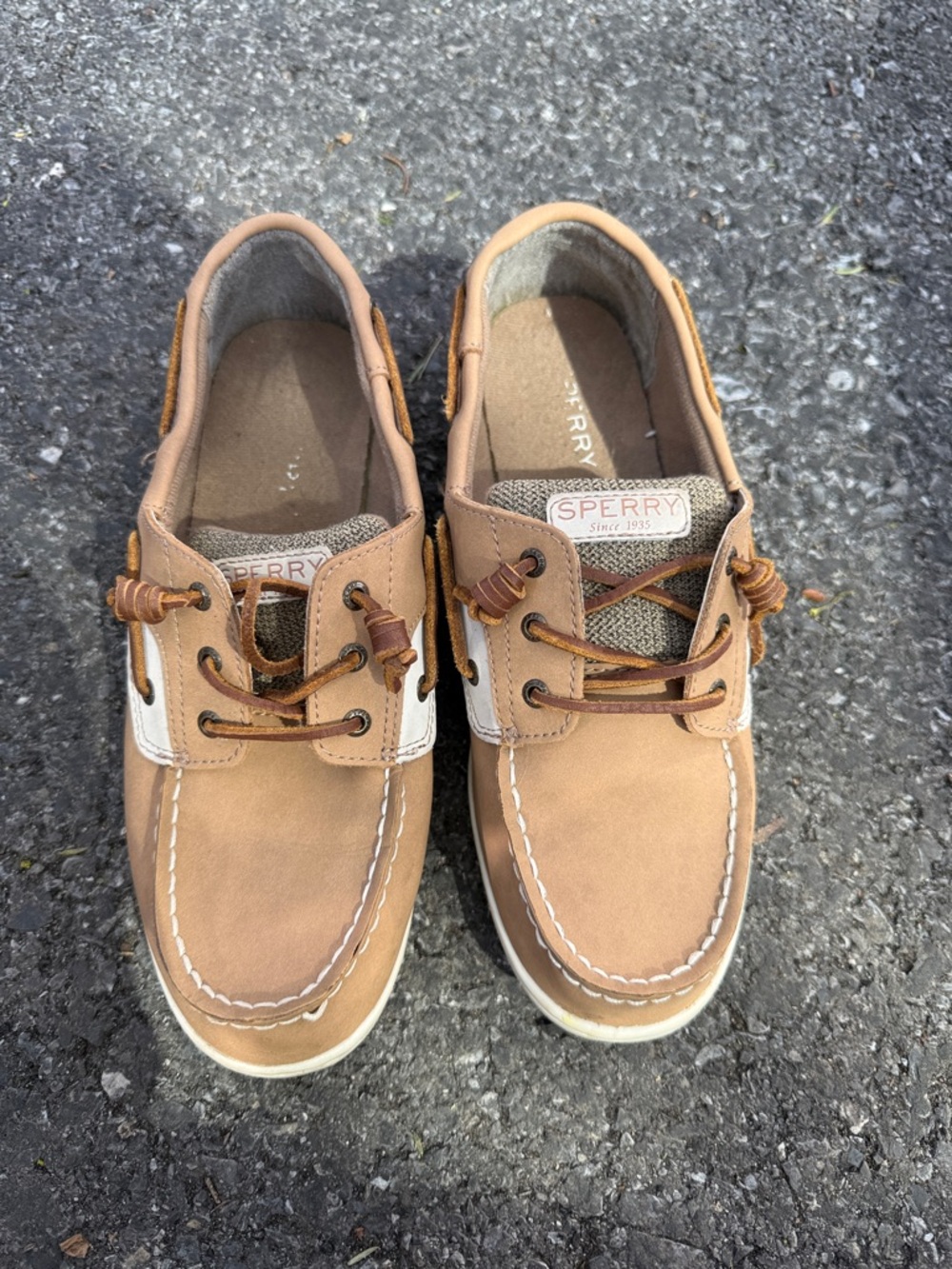 Sperry Kids Tan Leather Boat Shoes